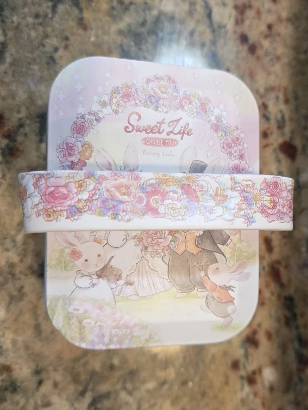 Sweet life Bunny Lulu Wedding Gift Tin No Key Ring Plush Empty Storage Tin